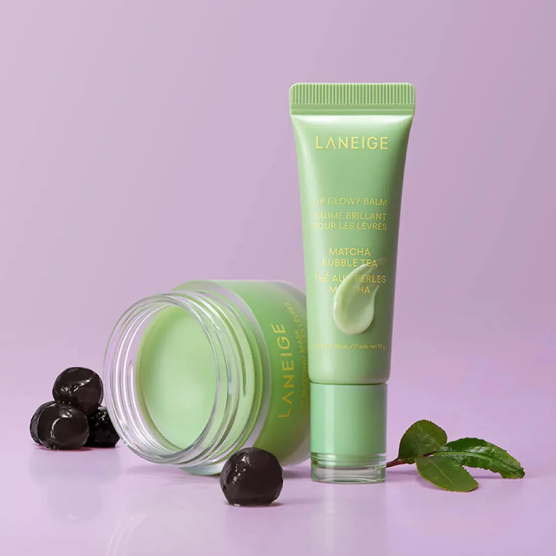 Laneige Lip Glowy Balm 10ml #matcha Bubble Tea - Korean