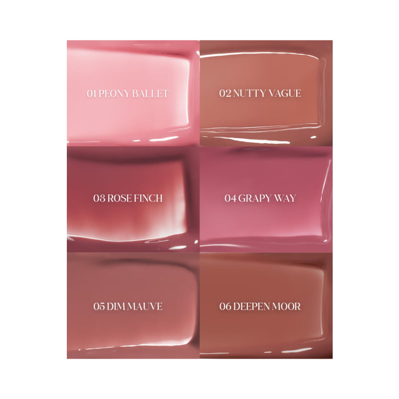 Rom&nd Glasting Color Gloss 4g (6 Colors) - Korean