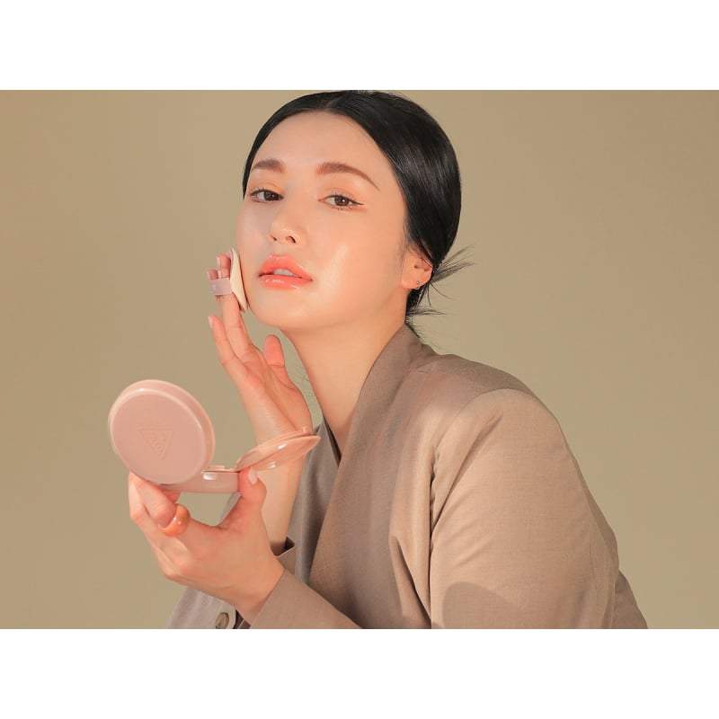 3ce Glow Cushion Foundation 15g + Refill - Korean skincare