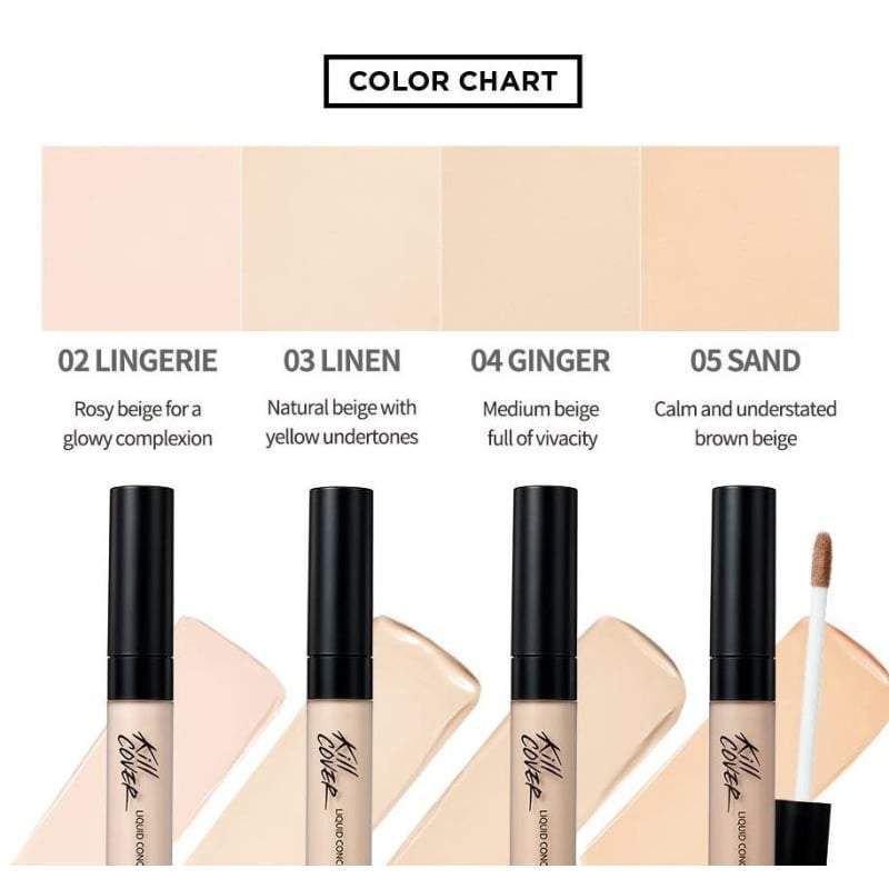 Clio Kill Cover Liquid Concealer 7g (4 Colors) - Korean