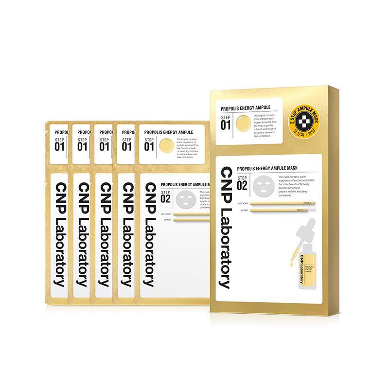 Cnp 2-step Propolis Energy Ampule Mask 5 Sheets - Korean