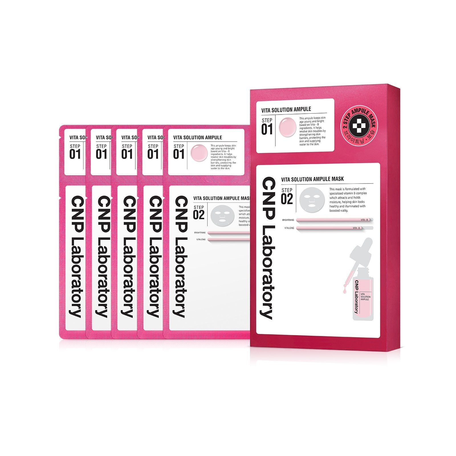 Cnp 2-step Vita-solution Ampule Mask 5 Sheets - Korean