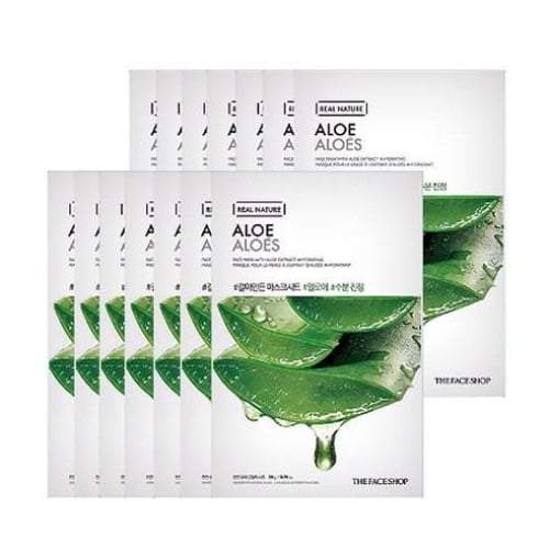 The Face Shop Real Nature Mask #aloe (20g x 10ea) - Korean