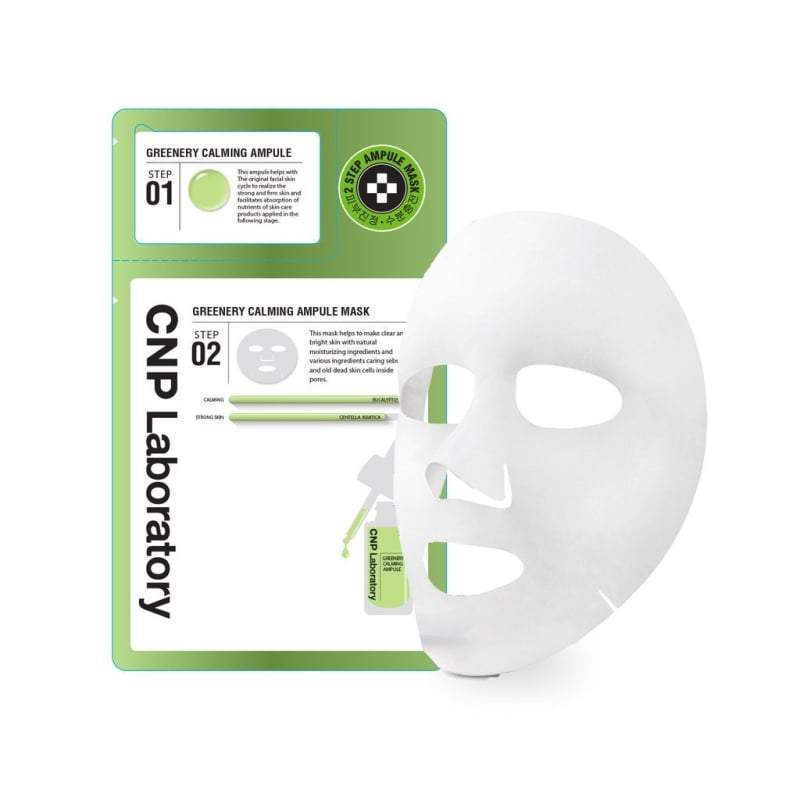 Cnp 2- Step Greenery Calming Ampule Mask 5 Sheets - Korean 