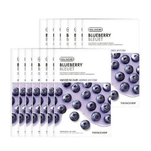 The Face Shop Real Nature Mask #blueberry (20g X 10ea) - 